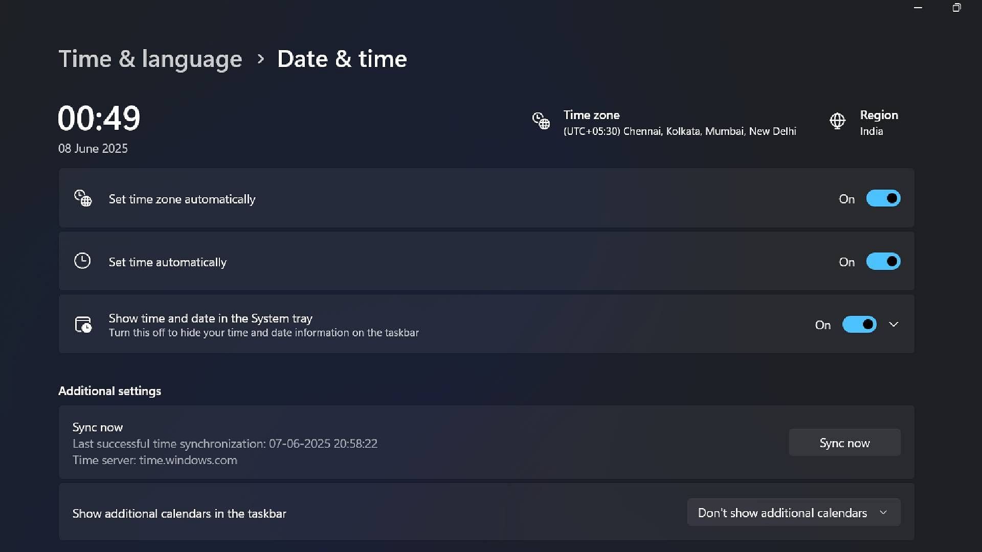 Check the Date and Time settings (Image via Microsoft)